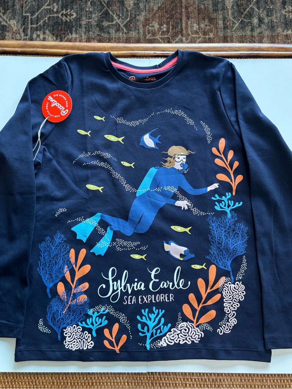 Sylvia Earle Navy 'Sea Explorer' Long-Sleeve Tee for Kids Piccolina